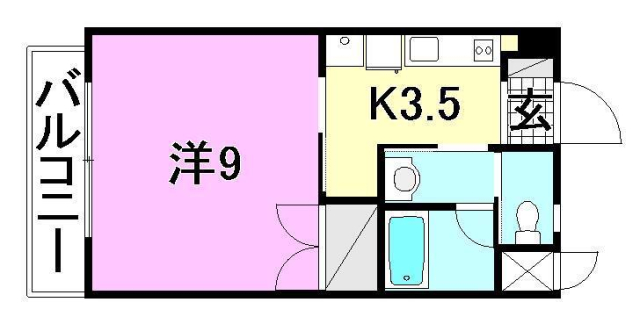 松山市祇園町のマンションの間取り