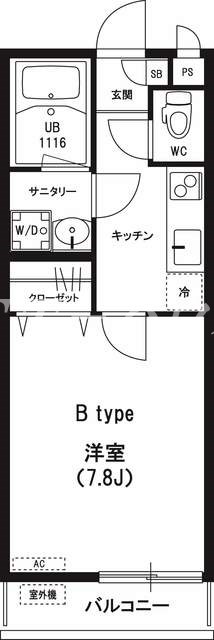 千葉市花見川区花園のアパートの間取り