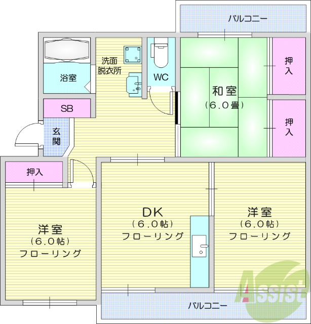 コーポあいはらの間取り