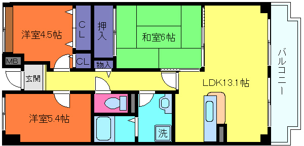 オルテンシアＫＯＢＥの間取り