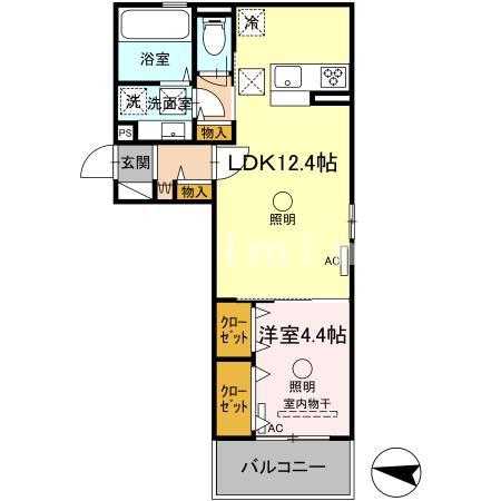 熊本市中央区出水のアパートの間取り