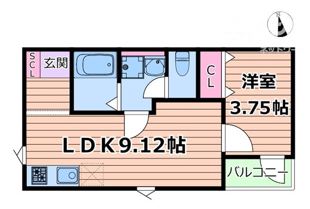 吹田市南吹田のアパートの間取り