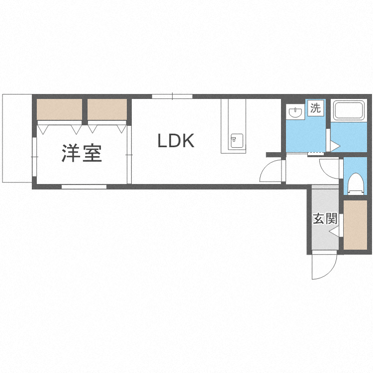 札幌市中央区南二十三条西のマンションの間取り