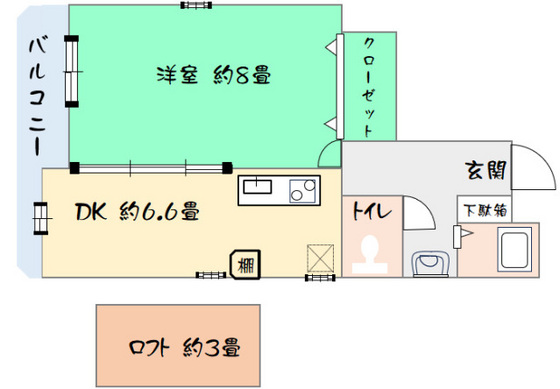 広島市南区的場町のマンションの間取り