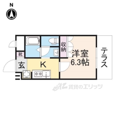 【橿原市十市町のアパートの間取り】