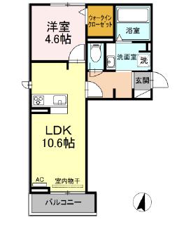 東海市加木屋町のアパートの間取り