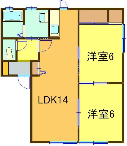 アイビーハイツつたや　Ｂ棟の間取り