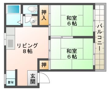 宇治市大久保町のアパートの間取り