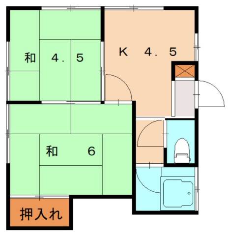 福岡市東区和白のアパートの間取り