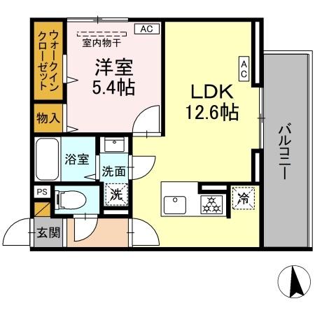 千葉市中央区汐見丘町のアパートの間取り