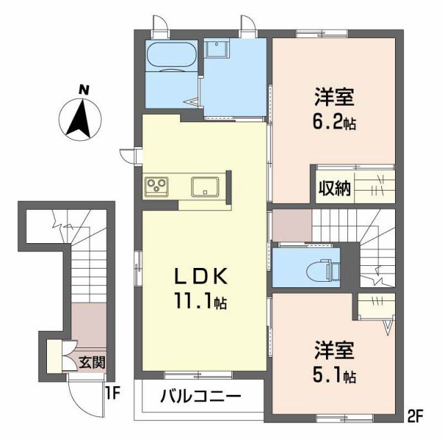 伊豆の国市天野のアパートの間取り