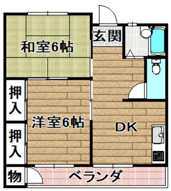 門之内マンション3号棟の間取り