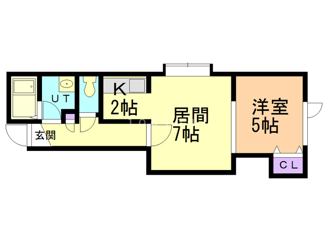 札幌市東区伏古七条のアパートの間取り