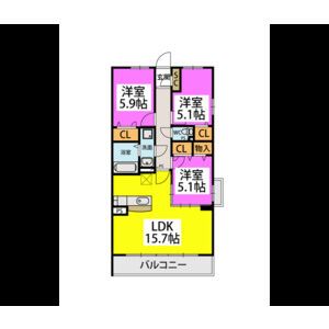 (仮称)プレアL河東の間取り