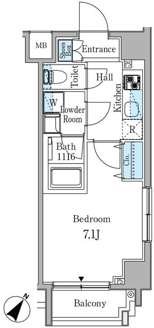 港区赤坂のマンションの間取り