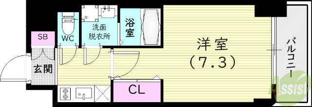 レジュールアッシュ神戸グランフィールの間取り