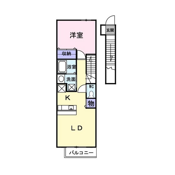 【広島市安佐南区八木のアパートの間取り】