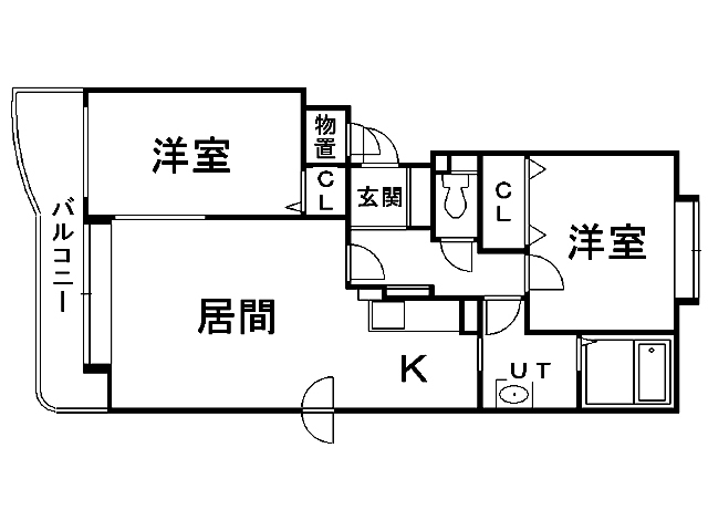 札幌市白石区川北四条のマンションの間取り