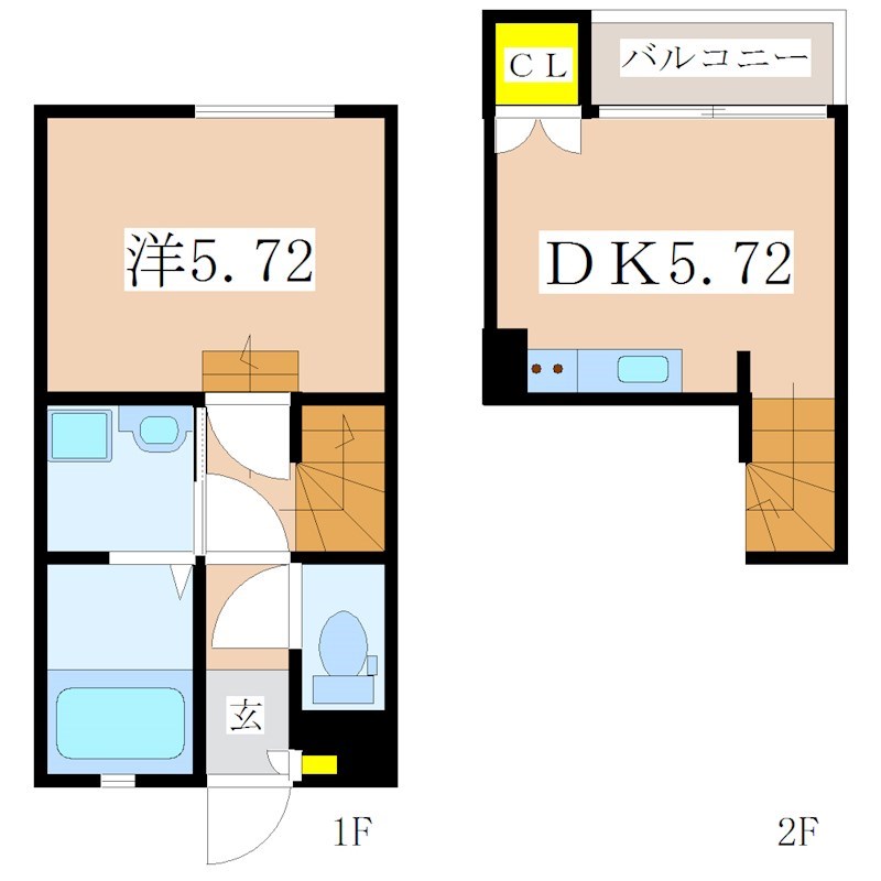 姶良市西餅田のアパートの間取り