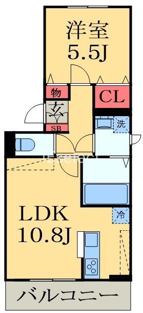 千葉市稲毛区穴川のアパートの間取り