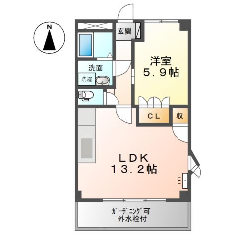 小田原市蓮正寺のマンションの間取り