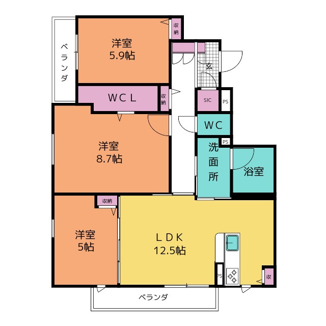 カーサフェリーチェ若草の間取り