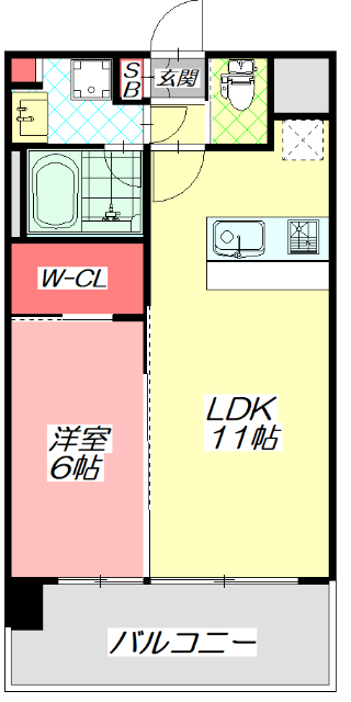 大阪市旭区赤川のマンションの間取り