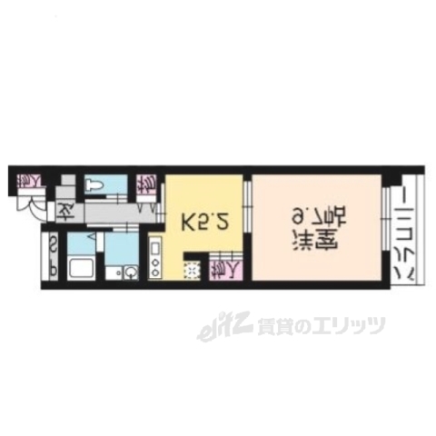 京都市伏見区中油掛町のマンションの間取り