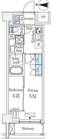 【新宿区西落合のマンションの間取り】