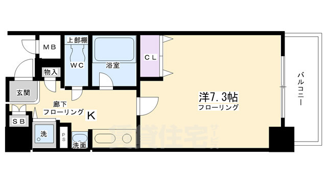 京都市下京区元両替町のマンションの間取り