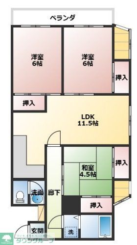 松戸市松飛台のマンションの間取り