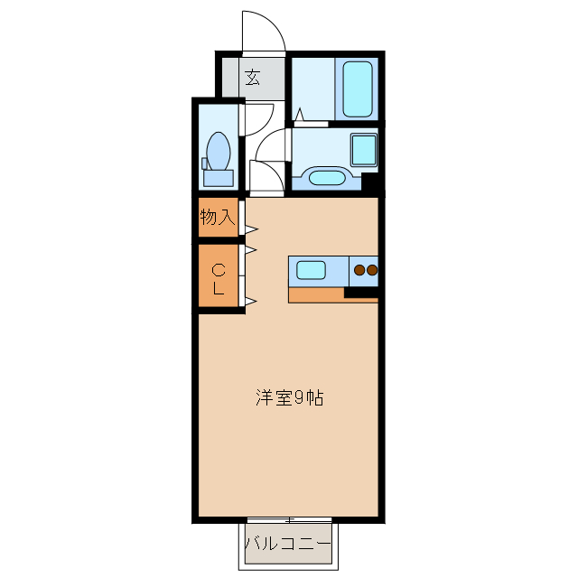 岐阜市本荘中ノ町のアパートの間取り