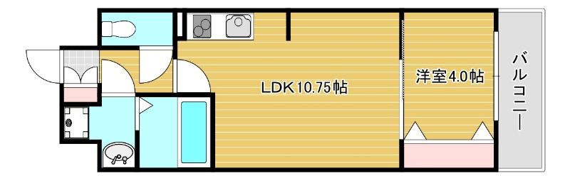 大阪市西区南堀江のマンションの間取り