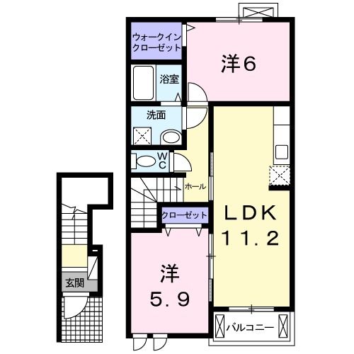 浜松市浜名区宮口のアパートの間取り