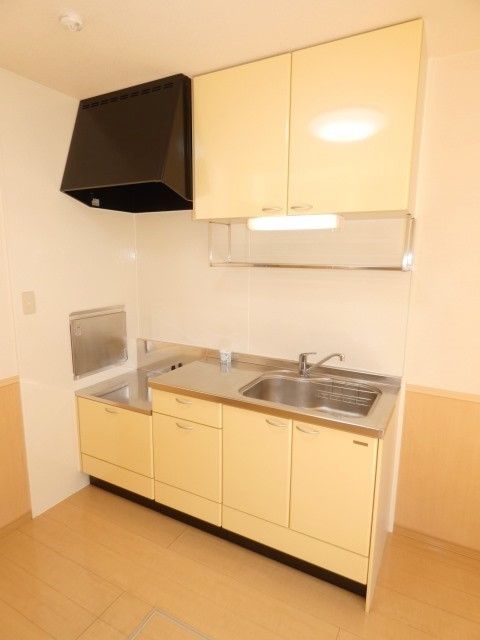 キッチン　2口コンロ設置可能な広々としたキッチン