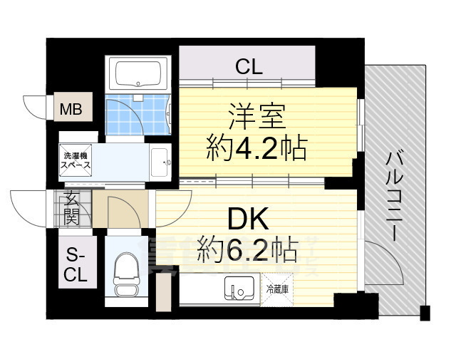 地下鉄千日前線 玉川駅 徒歩4分 14階建 築4年の間取り写真