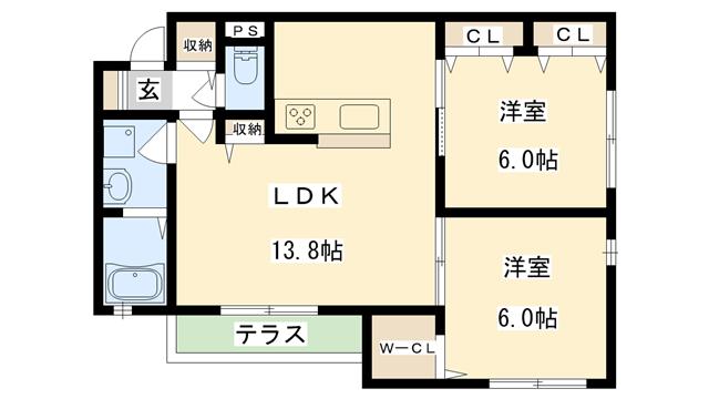 ディアコートゆづる葉の間取り写真