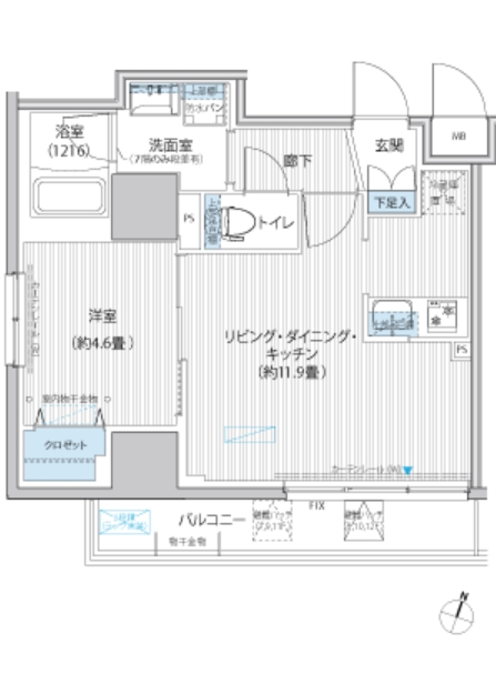 グランフォークス神田イーストタワーの間取り写真