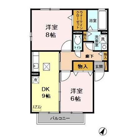 ＪＲ水郡線 上菅谷駅 徒歩24分 2階建 築22年の間取り写真