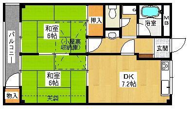 ＪＲ山陽本線 加古川駅 バス乗車時間：10分 最寄りバス停で下車 徒歩1分 2階建 築38年の間取り写真
