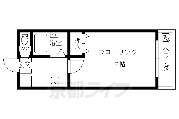 京福電鉄北野線 北野白梅町駅 徒歩8分 3階建 築32年の間取り写真