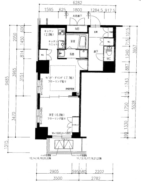 地下鉄谷町線 南森町駅 徒歩7分 25階建 築14年の間取り写真