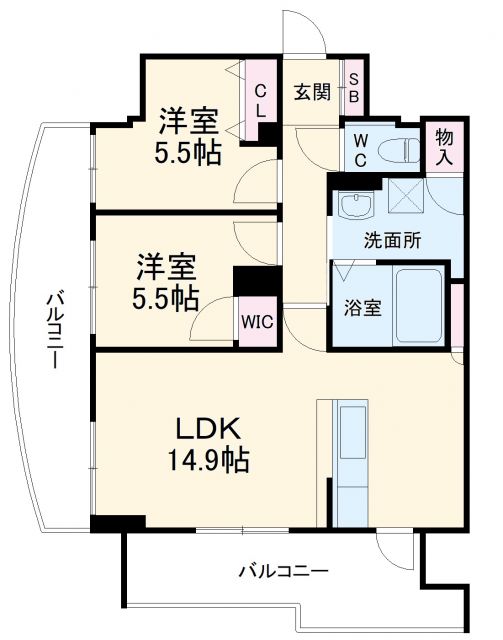 流山市前平井のマンションの間取り