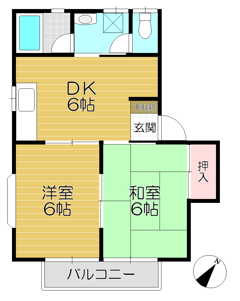 藤コーポ（土合南4）の間取り