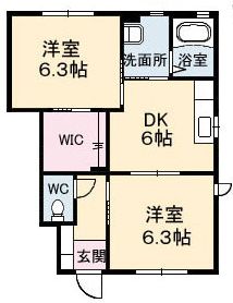 福山市御幸町大字森脇のアパートの間取り