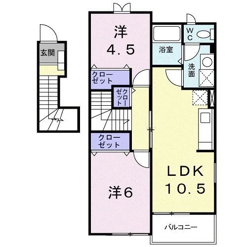 下松市大字末武上のアパートの間取り