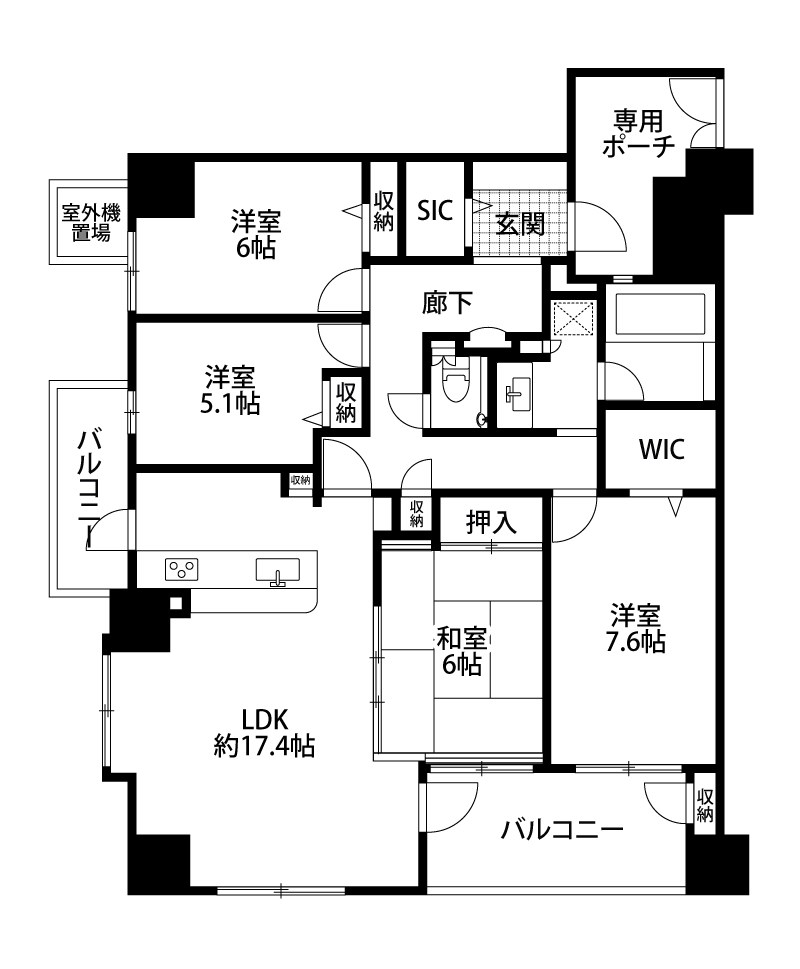 フェスティオ万代アヴァンタージュの間取り