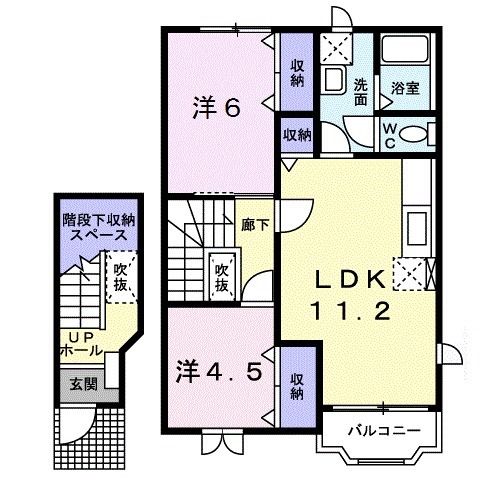 越前市家久町のアパートの間取り