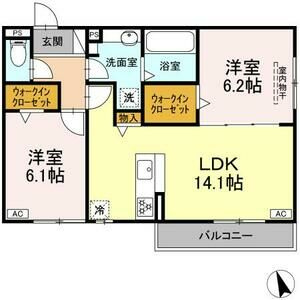 仮)D-ROOM岐阜市福光東PJ　A棟の間取り