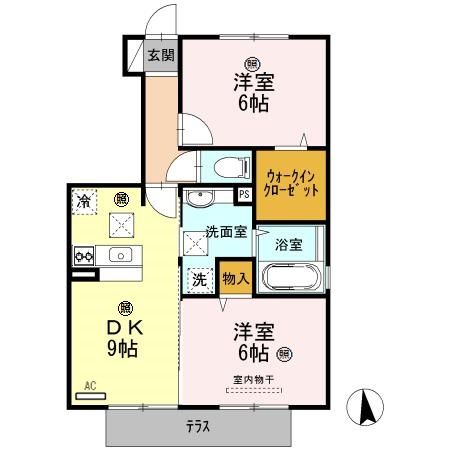 和歌山市中之島のアパートの間取り